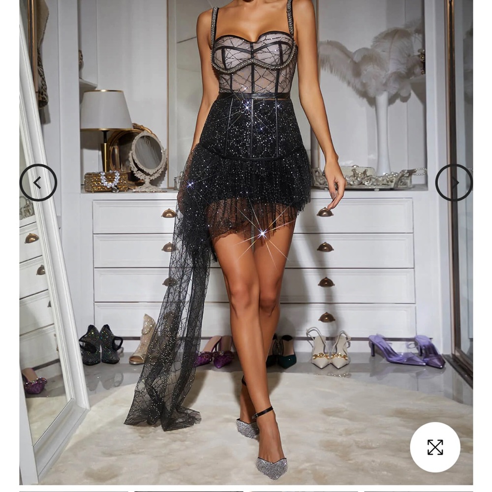 Corset Sequin Draped Set | Nancy